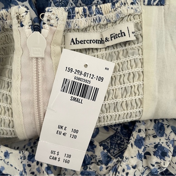 New! Abercrombie & Fitch twist tied blue print tiered maxi dress 37552. - Picture 9 of 15